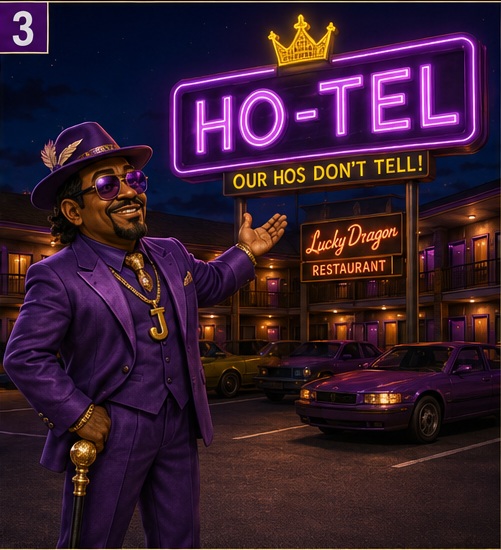 Jewels, the Boss, outside the HO-TEL
