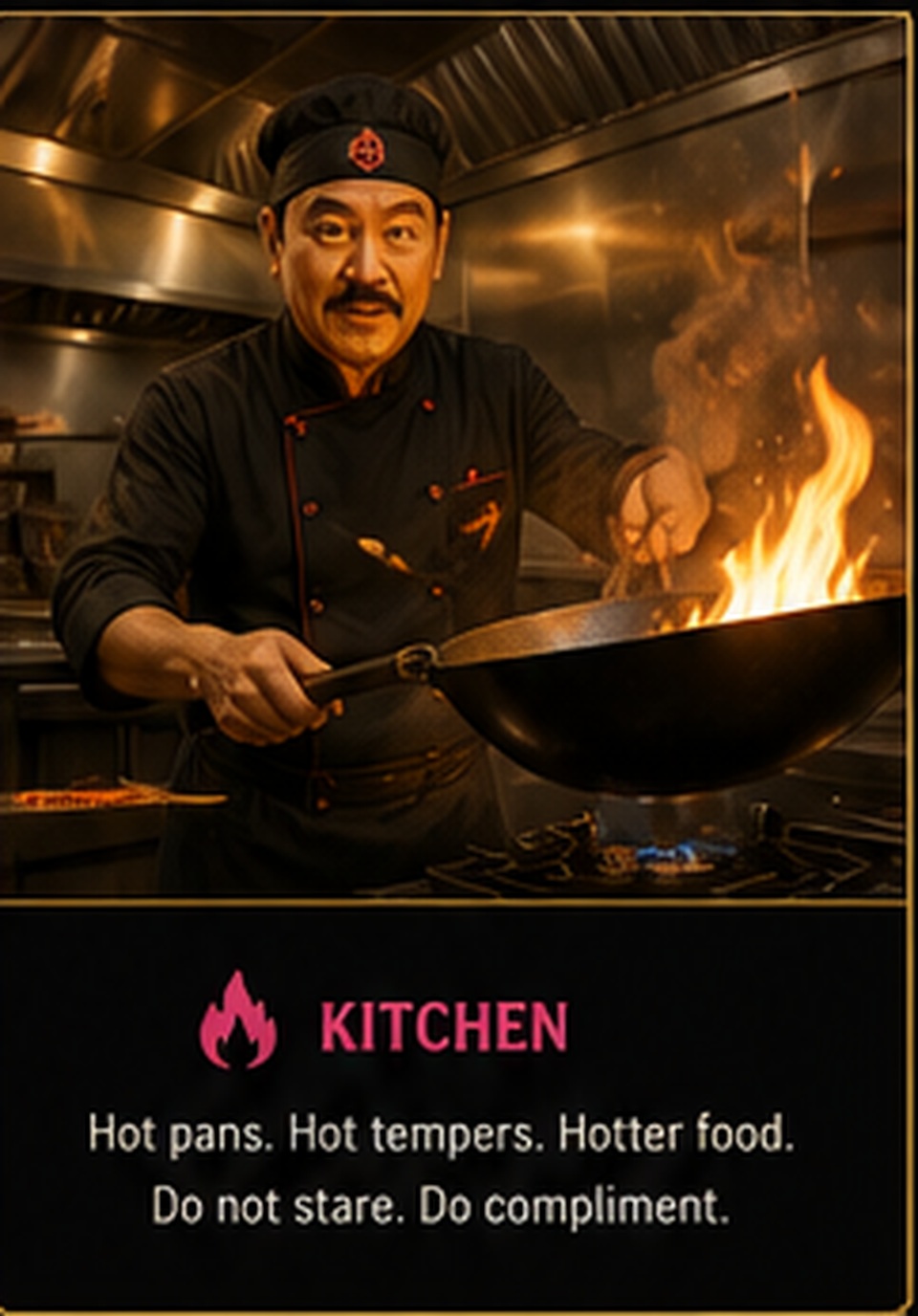 Chef Knot Hung cooking in the Lucky Dragon kitchen